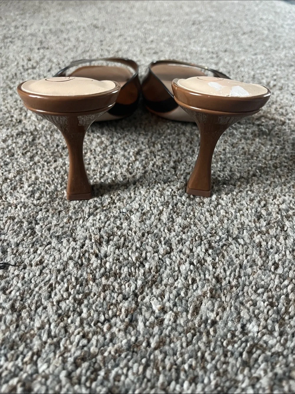 Jessica Simpson Brown Clear Slide Sandal Heels